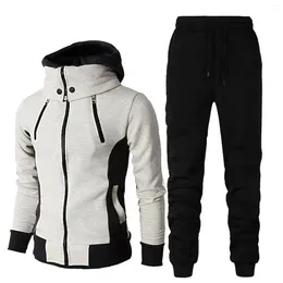 Men's Tracksuits Tracksuit 2 Piece Hoodie Athletic Sweatsuits Casual Dark Suit Buttons Boys Vest Jacket Costume Mens Pinstripe