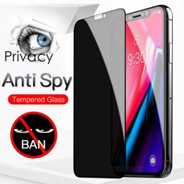 Privacy Tempered Glass Screen Protector For iphone 15 14 13 12 mini Pro max 11 XR XS 6 7 8 Plus Anti-peeping anti-spy PRIVACY PROTECTION GLASS