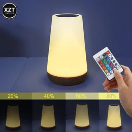 Novelty Items 13 Colors Changing Night Light RGB Remote Control Touch Dimmable Lamp Portable Table Bedside Lamps USB Rechargeable Lights 231017