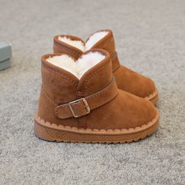 Buty marka ciepła prawdziwa owcza skóra ręcznie robione wodoodporne botki zimowe futra ciepłe dla dzieci buty śnieżne dla dziewcząt buty 231017