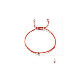 Charm Bracelets 20Pcs/Lot Lovely Double Feet Family Wish Bracelets Simple Red String Charms Gift Jewelry Bracelets Dhxln