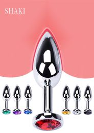 Anal Plug Stainless Smooth Steel Butt Plug Tail Crystal Jewellery Trainer For Women Man Anal Dildo SHAKI Adults Sex Shop278P6884429