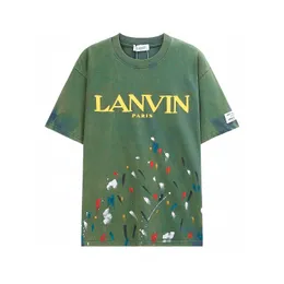 Ts Designer Lanvin Men's Plus Tees Polos T-SHIRTS Round Neck Embroidered and Printed Polar Style Summer Wear with Street Pure Cotton Unisex S lanvis t 1a1