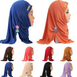 Ethnic Clothing Ramadan One Piece Amira Muslim Girls Kids Hijab Islamic Scarf Shawls Soft Stretch For 2 To 6 Years Old Hijabs Headwrap Cap