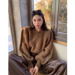 Women's Sweaters Cropped Pullovers For Women Y2K Knitting Jumper Sueter Mujer O-neck Long Sleeve Pull Femme Embroidery Casual Sweater Top