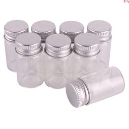 100pcs Size 22*40mm 7ml Transparent Glass Perfume Spice Bottles Tiny Jars Vials With Silver Screw Cap DIY Craftgood qty Lwjmb