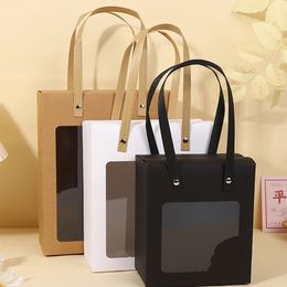 Transparent Window Gift Box Packaging Handbag Teacher's Day Birthday Gift Accompanying Handbag LX6175