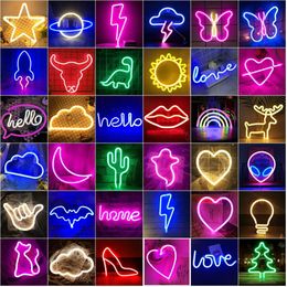 Novelty Items LED Neon Night Light Art Sign Wall Room Home Party Bar Cabaret Wedding Decoration Christmas Gift Hanging 231017