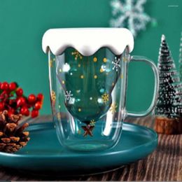 Wine Glasses Christmas Coffee Milk Mug Tree Star Cup Anti-Scalding Double Walls Glass Children's Xmas Gifts Verre En