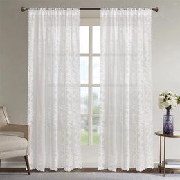 Curtain 1 PC Flower Pattern Tulle Voile For Window Living Room Bedroom Just Decoration 1JL180-1