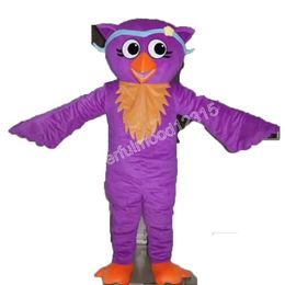 2024 Performance Purple owl Mascot Costumes Carnival Hallowen Gifts Unisex Adults Fancy Games Outfit Holiday Outdoor Advertising Outfit Suit