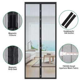 Sheer Curtains Automatically Close Door Screen Reinforced Magnetic Screen Curtain Mosquito Nets Anti-insect and Fly Partition Door Curtain Mesh 231018