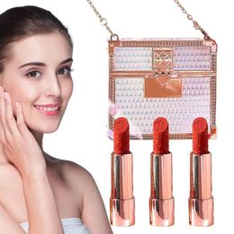 Lipstick Makeup Lipstick Matte Lipstick Set With Chain Pouch Non-stick Moisturising Lip Pencil Lip Crayon Makeup Gift Kit For Women And 231017