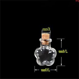 Flower Shape Mini Glass Bottles Pendants Small Diy With Cork Transparent Clear Jars Gifts Vial 20pcs Wholesalegood qty Xmimj