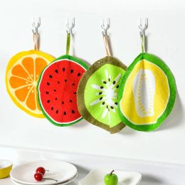 Creative Fruit Cloth Print Hanging Kitchen Hand Towel Quick-Dry Cleaning Rag Dish Cloth Wiping Napkin LL