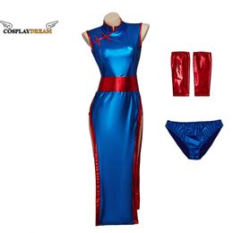 Chichi Cosplay Costume Sexy High Split Elasticity Blue Dress Wife Chichi Custom Made Dress High Quality Halloween Carnival SuitCosplay