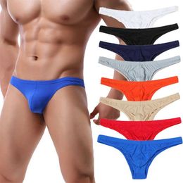 4PCS Lots Sexy Mens Underwear Jockstrap Ultra Thin Ice Silk Mini Briefs Calcon Homme Gay Panties Calzoncillo Hombre Slip Thongs X0243Q