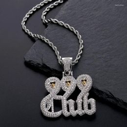 Pendant Necklaces OMYFUN Factory Price Rapper Skull Necklace Hip Hop Bling Jewellery CZ Iced Pave Pendants & Men Cool Accessory