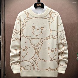 Men's Sweaters 2023 Cartoon Bear Sweater Men Winter Clothing Fashion Jacquard Design Knitted Pullover Oversized Trend Casual Tops