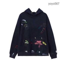 Sweatshirts Men's Hoodies Sweatshirts Hoodie Galleryes Depts Gary Painted Graffiti Used Letters Printed Loose Casual Fashion Men and Women essent 5YN2