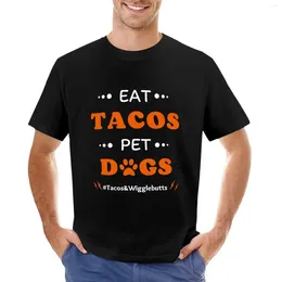 Men's Tank Tops Eat Tacos. Pet Dogs Tacos And Wigglebutts T-Shirt Black T Shirts Men