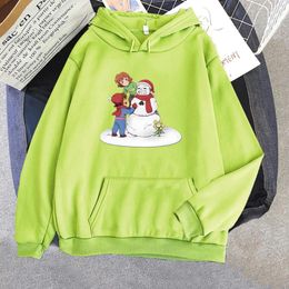 Men's Hoodies Undertale Chara Kawaii Cartoon Men Make Snowman Pattern Streetwear Harajuku Tops Sweatshirts Women Round Neck Sudaderas