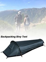 Sleeping Bags 1 PCS Ultralight Bivvy Bag Tent Compact Single Person Larger Space Waterproof Sleeping Bag Cover Bivvy Sack For Outdoor Camping 231018