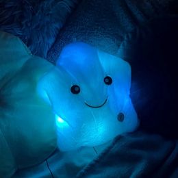 Plush Light - Up toys Creative Toy 34CM Luminous Pillow Soft Stuffed Plush Glowing Colorful Stars Cushion Led Light Toys Gift For Kids Children Girls 231017