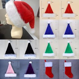 Christmas Decorations Hats Adult and Kids plush Christmas-hat Santa Claus Cosplay Xmas hat Festival Party Supplies T9I002483