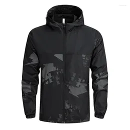 Men's Jackets Men Spring Autumn Hooded Camouflage Printing Jacket Climbing Camping Outdoor Windproof Wear Resistant Fashion Thin Coats