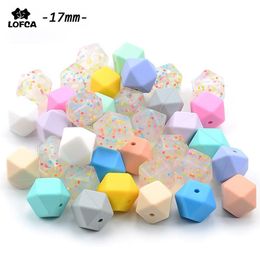 Whole Large Hexagon Loose Silicone Beads for Teething Necklace Silicone Teething Beads For Baby Teether BPA Safe Loose Beads T239I