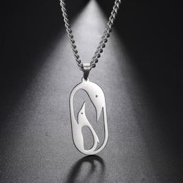 Pendant Necklaces Cazador Animal Penguin Necklace Hollow Design Stainless Steel For Women Gift High Quality Jewelry287N