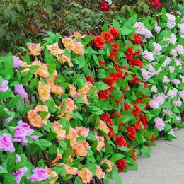 Decorative Flowers Durable Practiacl Useful Garden Fence Decor Expanding Indoor Outdoor Shopping Malls Wall Artificial Rose
