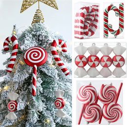 Christmas Decorations 1Box Home Big Lollipop Candy Cane Tree Hanging Pendant Noel Xmas Gifts Year Ornaments 231017
