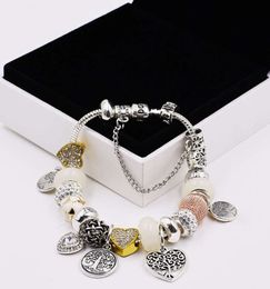 18 Beaded Charm pendant beaded bracelet jewelry with original box high quality elegant life tree ladies CZ diamond