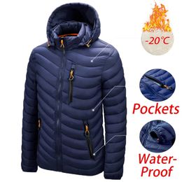 Men's Down Parkas 2023 Men Autumn Winter Warm Waterproof Jacket Coat Mens Hooded Casual Outwear Detachable Hat Outfits Male 231018