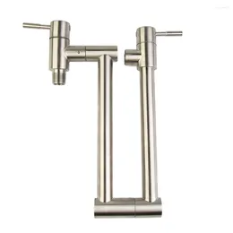 Kitchen Faucets 1 X Wall Mounted Ceramic Faucet Swivel Folding Fauce Polished Pot Filler Single Hole Brand