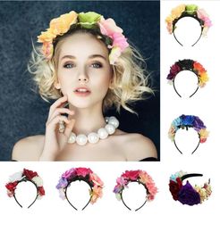 Headband Costume Rose Flower Crown Mexican Simulation Rose Flower Garland Photo Props Wedding Christmas Hairbands i1018