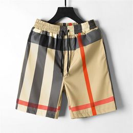 Designer men's shorts swimming trunks Yellow and black checked stripes brand multiple styles thin style fashion casual pure c3373