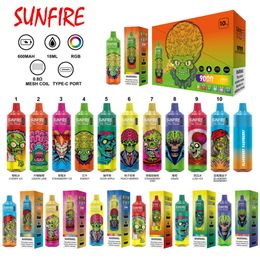 2023 Shenzhen Best Selling Sunfire 9000 Puffs 9K Disposable Vape E Cigarette Tornado 7000 Vapour Rechargeable Puffs 9000 7000 10000 Vapers Device 0% 2% 5% Factory Price