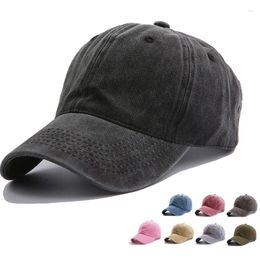Ball Caps Solid Spring Summer Washed Cap Women Baseball Fashion Hats Men Cotton Outdoor Simple Vintag Visor Casual