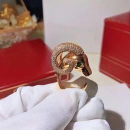 money Animal Sheep's head Ring neutral Personality Twinkle Superior quality luxurious Rings Eyes inlaid with green c225O