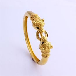 Fansheng high quantily charm Leopard bangle 24 k Solid Yellow Gold GF bangles for women men Jewellery African Ethiopian gift282m