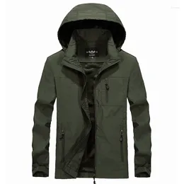 Men's Jackets Thin Straight Hooded Windbreaker Jacket Outdoor Sports Waterproof Large Breathable Coat