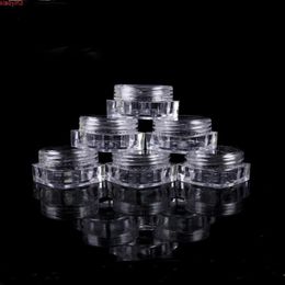 1000pcs/lot 10G Square Clear Plastic Cream Jar with round lid, 10 cc Cosmetic packaging Containerhigh qualtity Vsnkj Rcseo