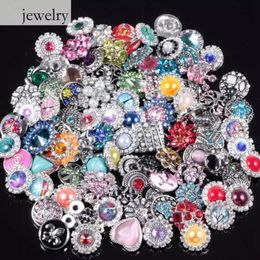 Noosa Jewelry Snaps Button Charm Bracelets Rhinestone Crystal Glasses Imitation Pearls Metal Hollow DIY Pendant Accessory Style 18261c