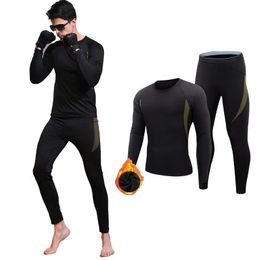 Mens Thermal Underwear Men Winter Warm Compression Sport Set Fleece Long Johns Sets Shirts Legging Male Clothing 231018