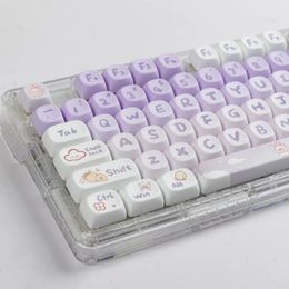 Keyboard Covers Gradation Purple Rabbit 142 Keys MOA Profile PBT Keycaps Dye Sublimation for MX Switch Gaming Mechanical Keycap 231018