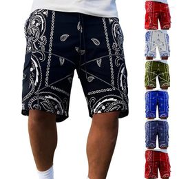 Men's Shorts Summer Style Casual Cashew Flower Loose High Street Brand High-quality Multi Pocket Straight Cargo Pants Men