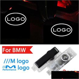 2X Car Welcome Light Door Logo Led Projection Lamp Laser For E90-93 M3 E60-64 E61 F10 F07-12 M5 Bd Dc 12V Arrive Drop Delivery Dhnin